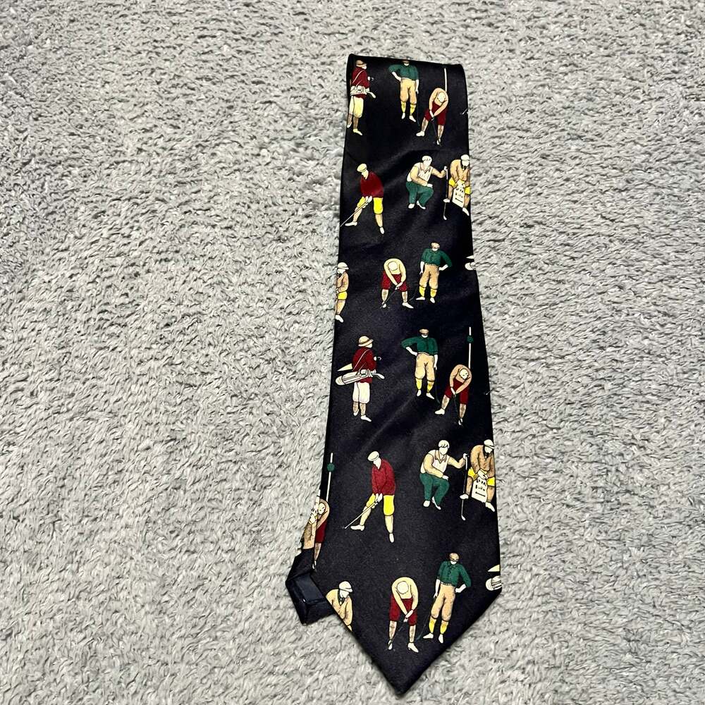 Giorgio Armani Cravatte Tie VTG Silk Golf Necktie Handmade